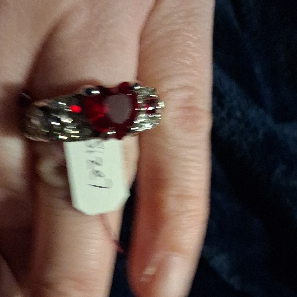 Radiant Red Heart Women's Ring
